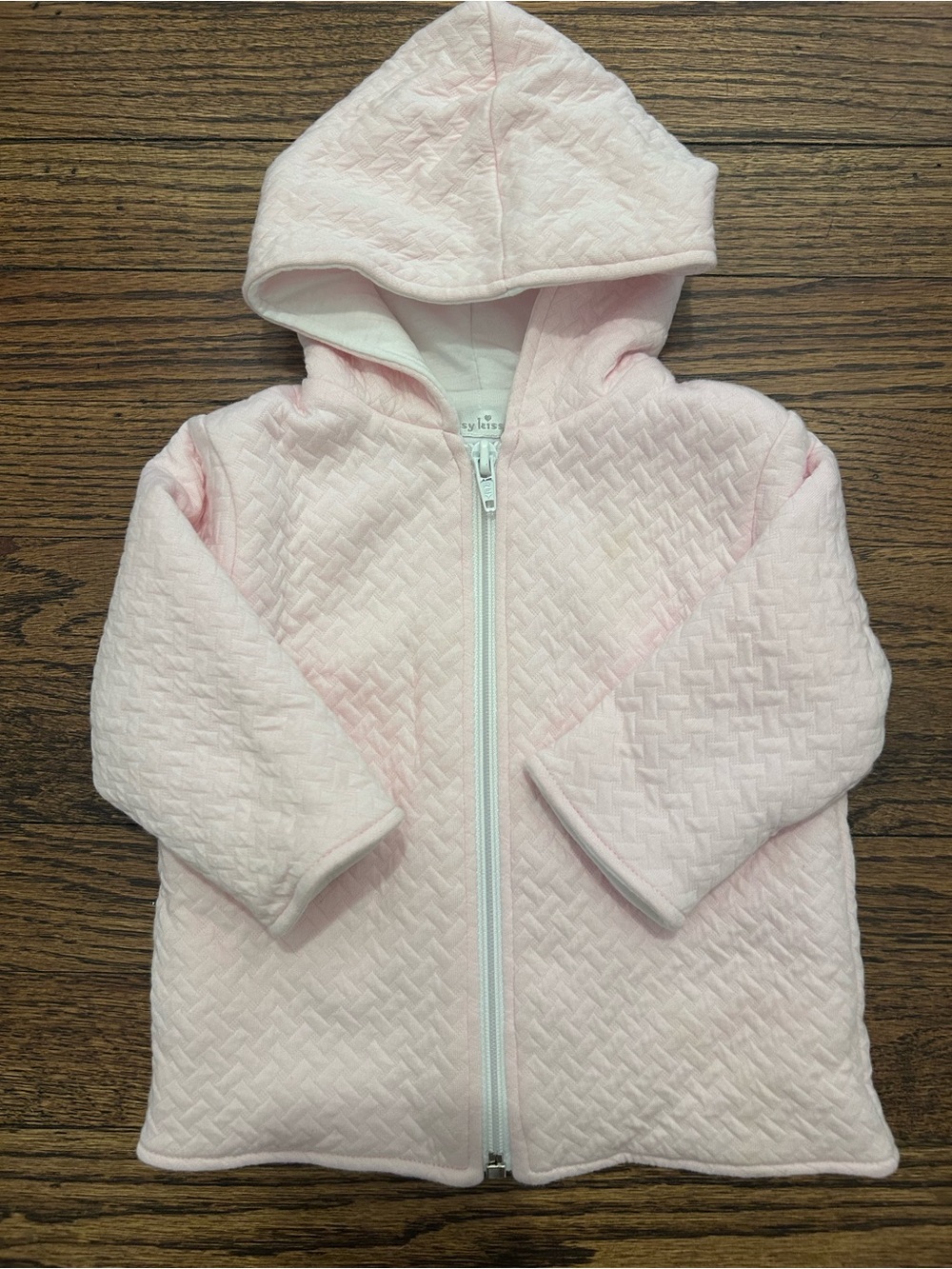 Kissy Kissy Light Pink Quilted Hooded Zip Sweatshirt